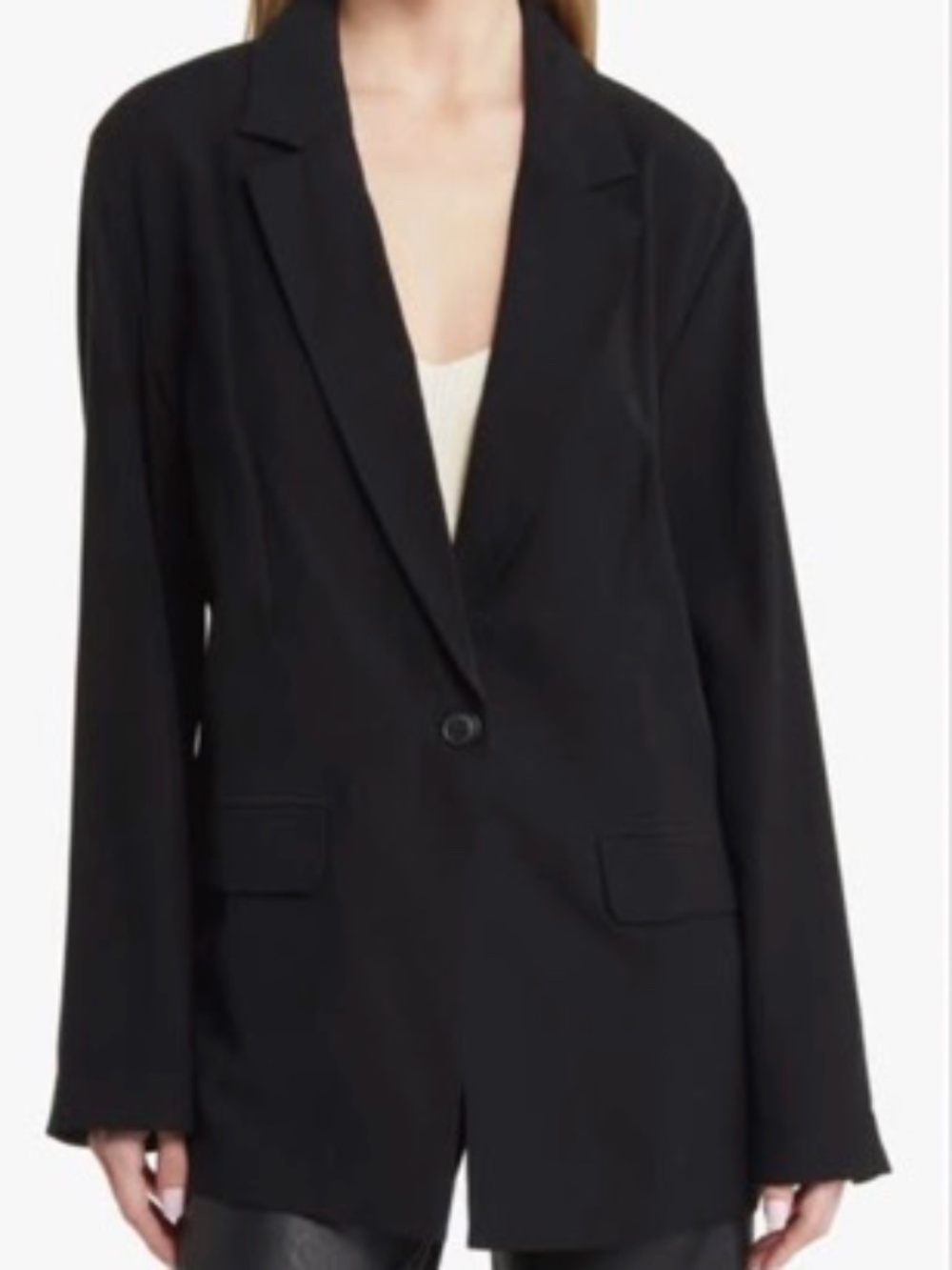 Open Edit Light Weight Blazer, Black, Large